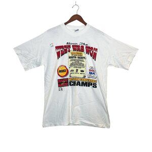 1995 Rockets NBA Western Conference Champs Vintage Single Stitch T-Shirt Size L
